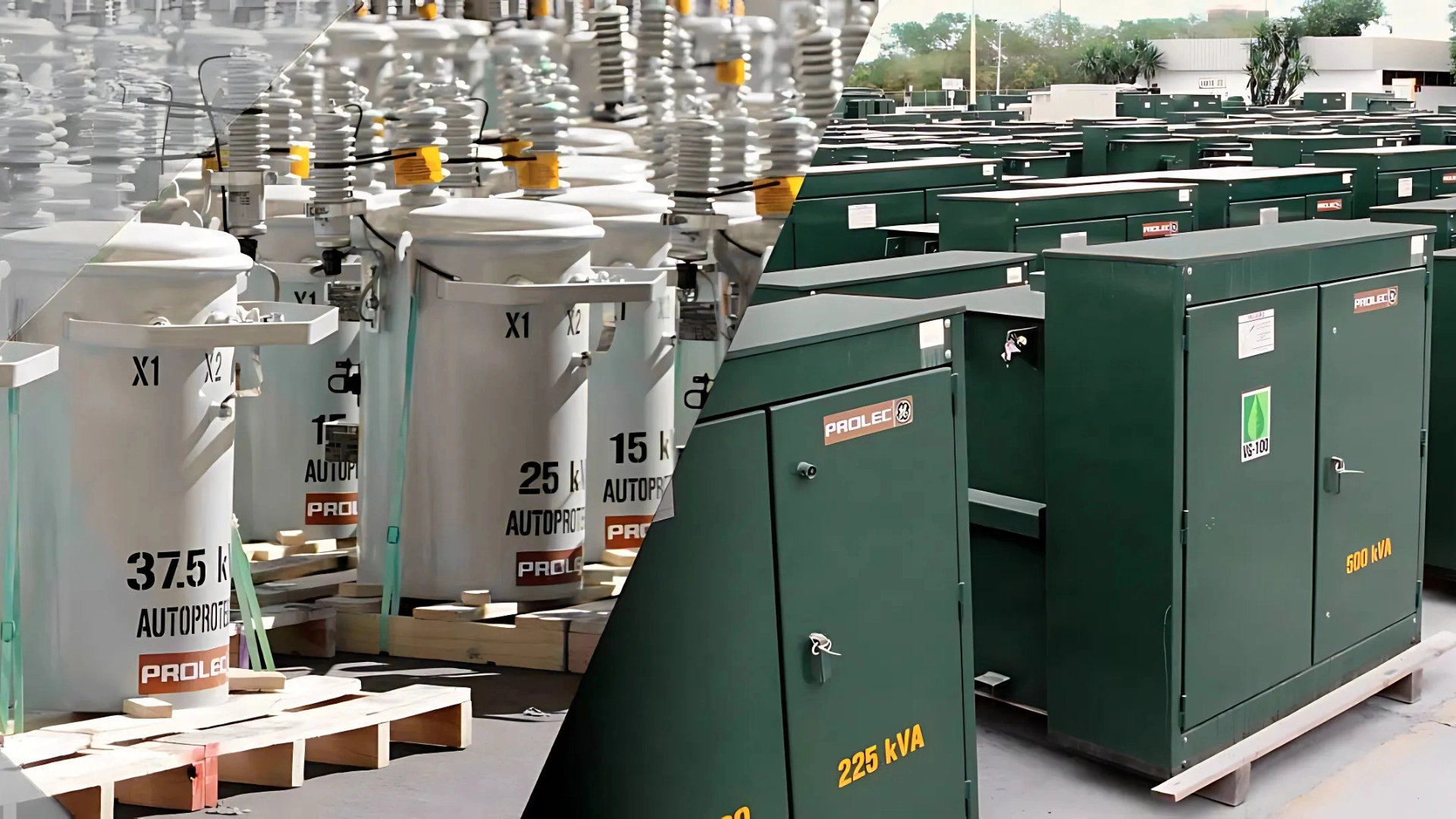 Almacén Grupo RTE con transformadores y equipo eléctrico